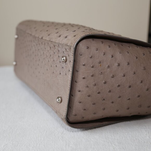 NEAR MINT! Authentic CAPE COBRA Genuine Ostrich tote shoulder bag - Picture 8 of 12